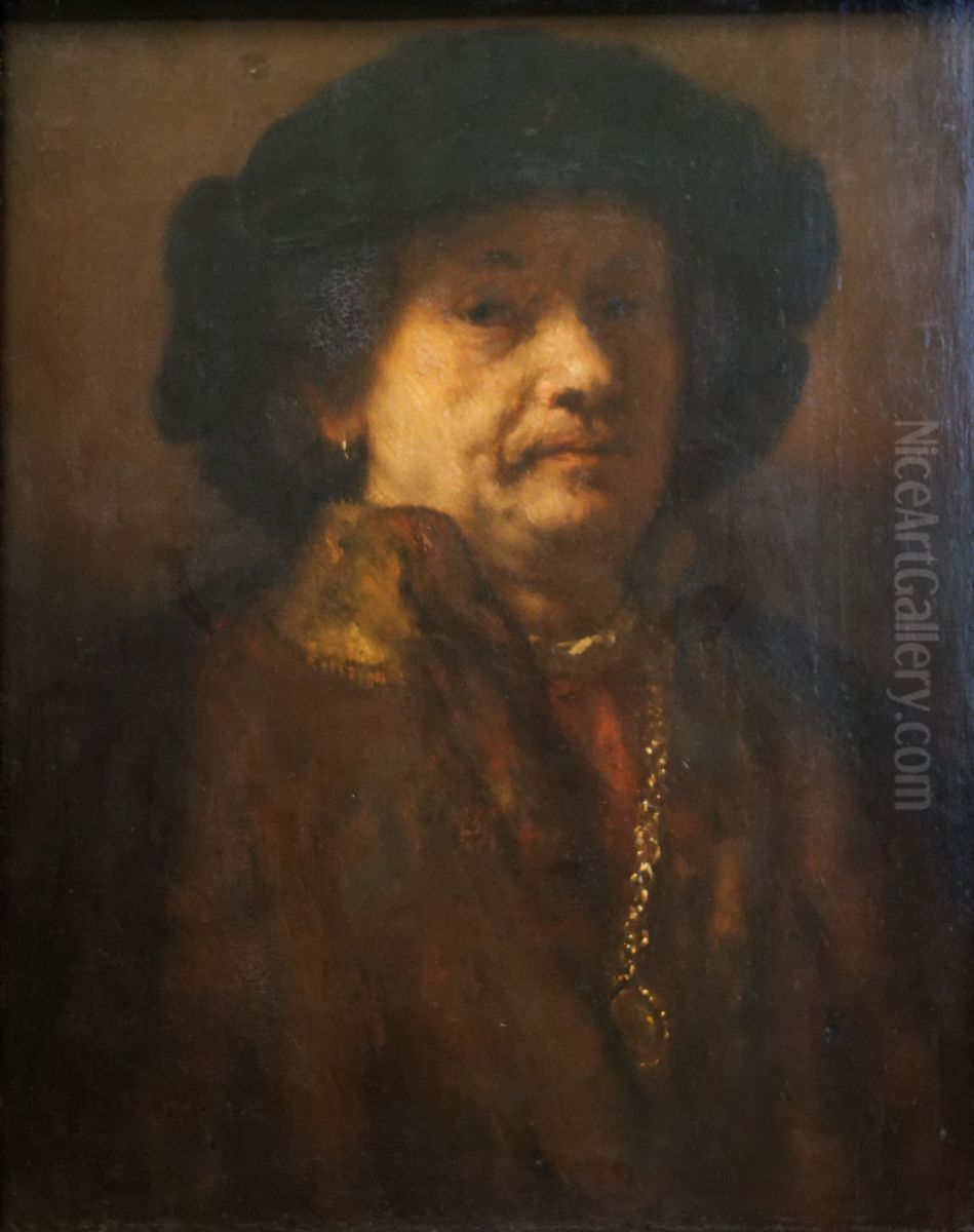 Portrait of Rembrandt van Rijn (1606-1669) Oil Painting by Rembrandt