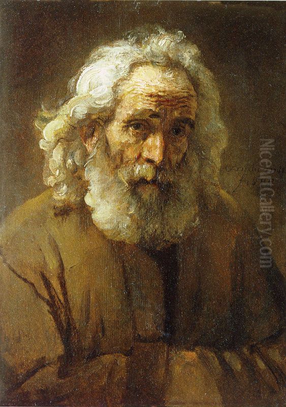 Half figure of an old man with a beard Oil Painting by Rembrandt