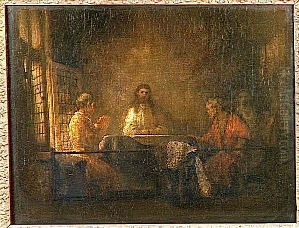 Pelerins d'Emmaus Oil Painting by Rembrandt