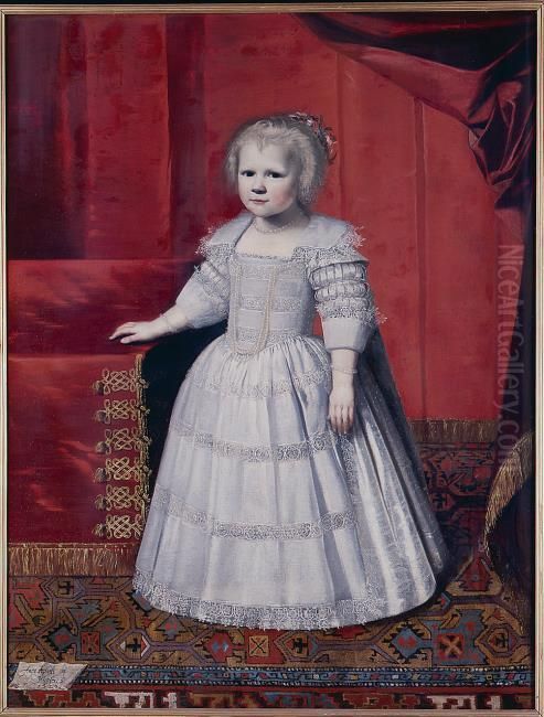 Portrait of Elisabeth Friso van Nassau -Dietz (1620-1628) Oil Painting by Wybrand de Geest