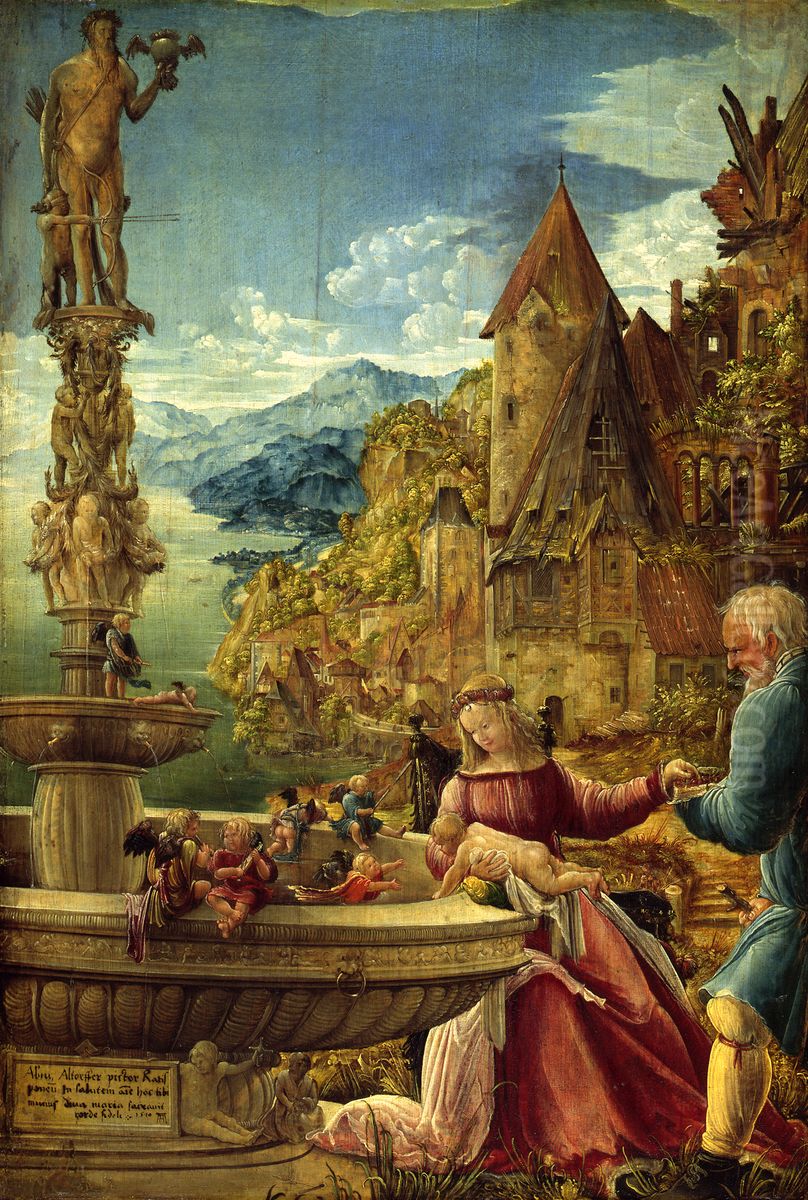 Ruhe auf der Flucht nach Agypten Oil Painting by Albrecht Altdorfer