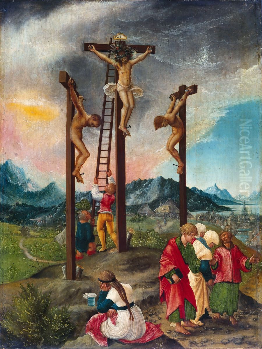 Christ on the Cross Oil Painting by Albrecht Altdorfer