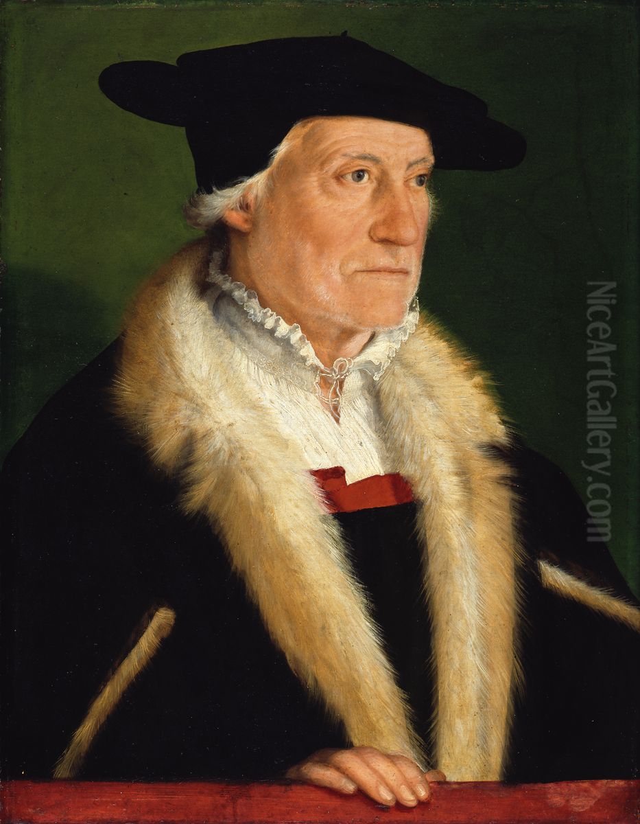 Portrait of the Cosmographer Sebastian Munster (1489-1552) Oil Painting by Christoph Amberger