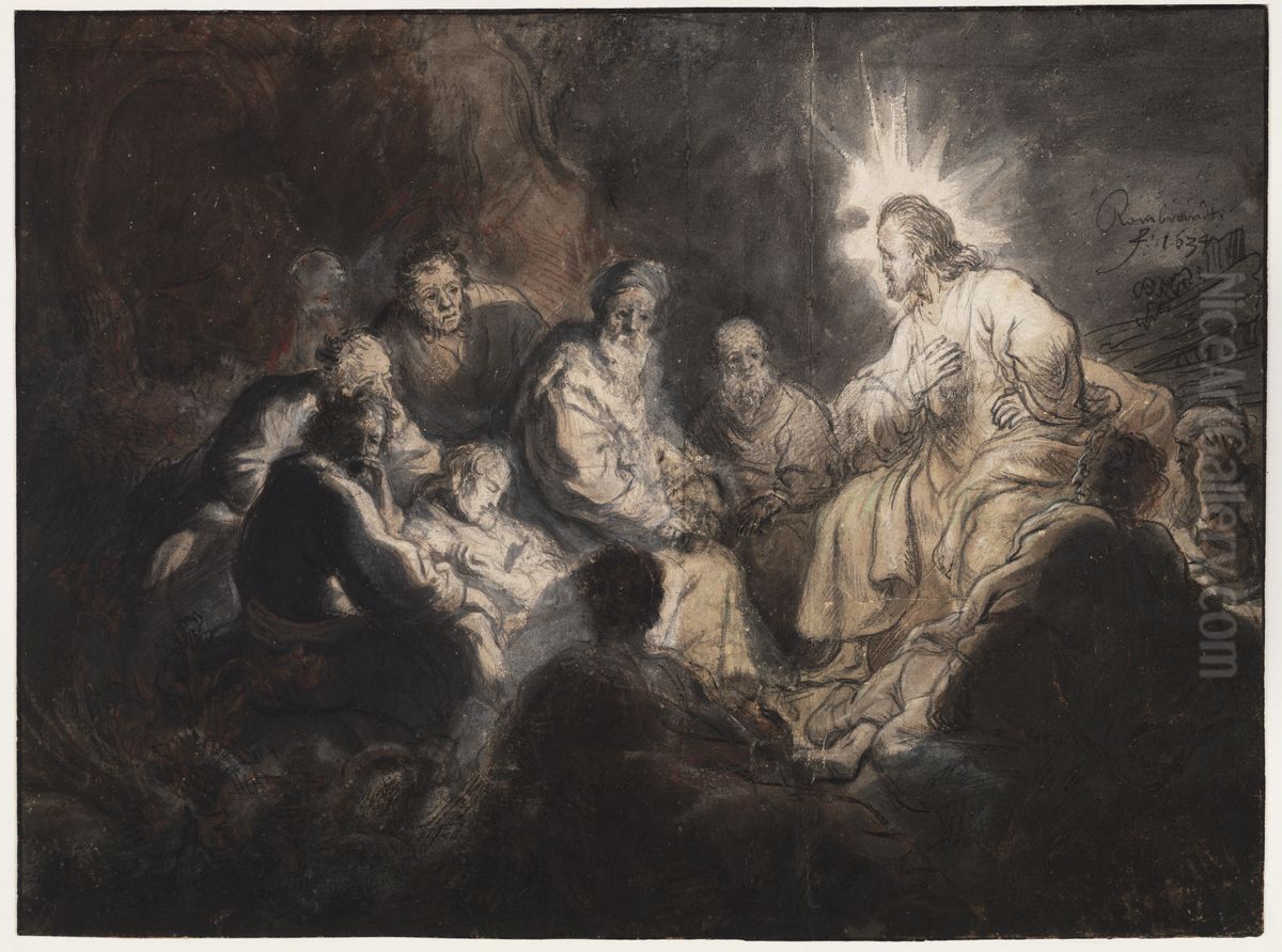 Christ and the apostles Oil Painting by Rembrandt
