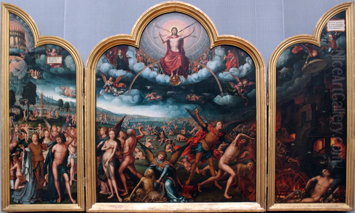Triptych with the Last Judgement Oil Painting by Jehan Bellegambe