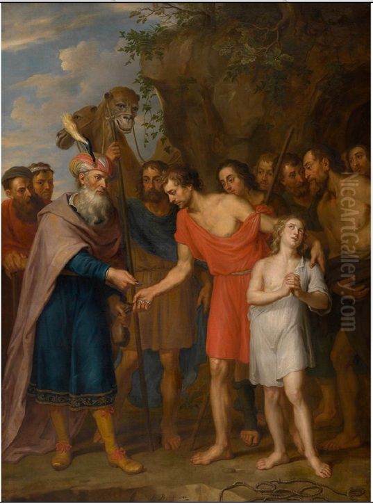 Joseph sold by his brothers Oil Painting by Balthasar Beschey