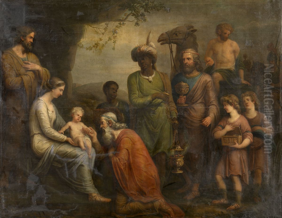 Adoration of the Magi Oil Painting by Andries Cornelis Lens