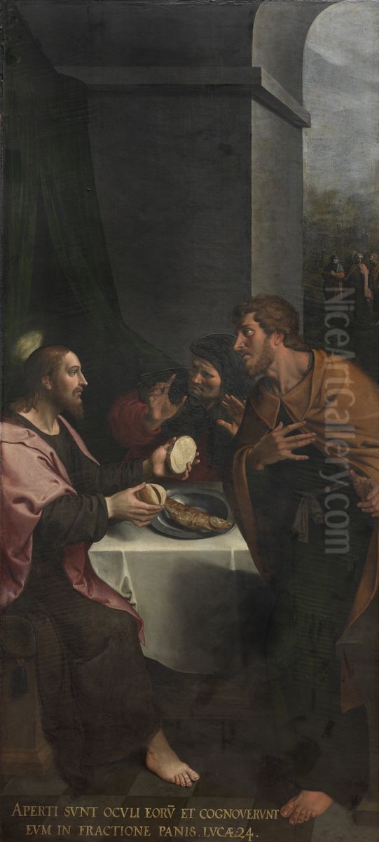The Supper at Emmaus Oil Painting by Ambrosius Francken I