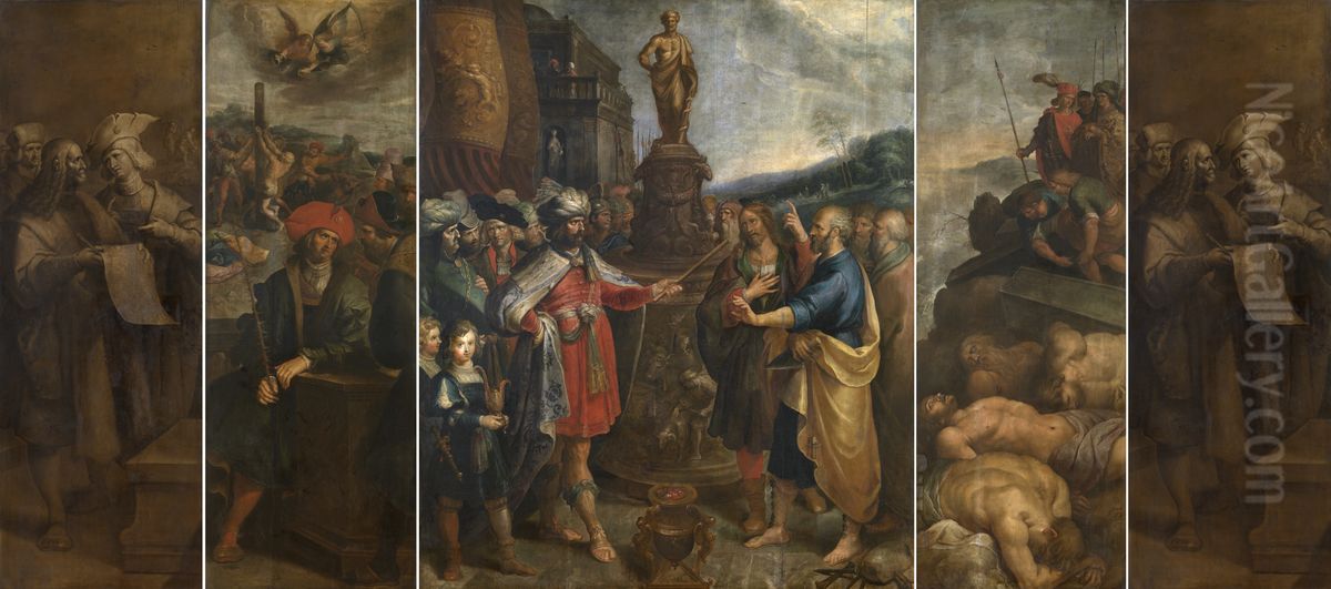 Altaarstuk van het metselaarambacht Oil Painting by Frans Francken the Younger