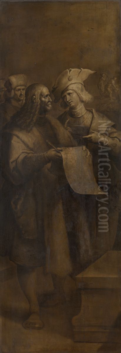 The Four Crowned at work Oil Painting by Frans Francken the Younger