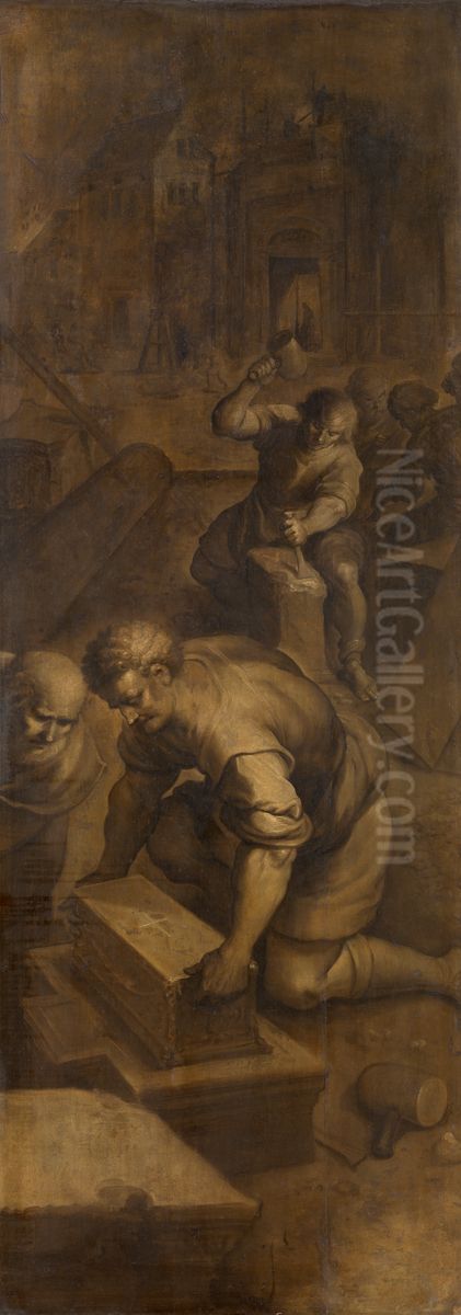 Maria met kind omringd door engelen, profeten en sibillen Oil Painting by Frans Francken the Younger