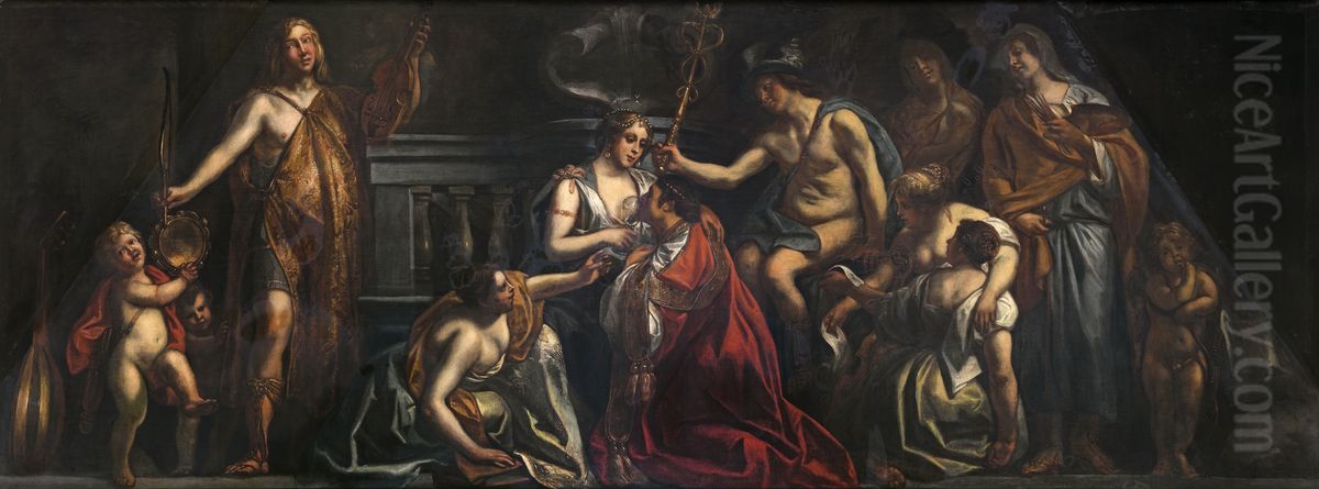 Industry en Trade Promote the Flowering of Art Oil Painting by Jacob Jordaens