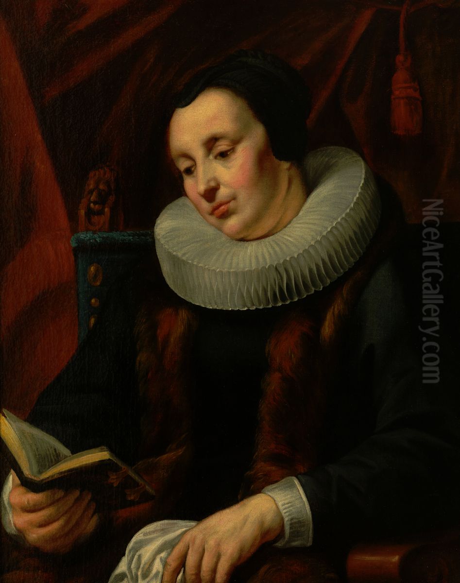 Portret van een vrouw Oil Painting by Jacob Jordaens