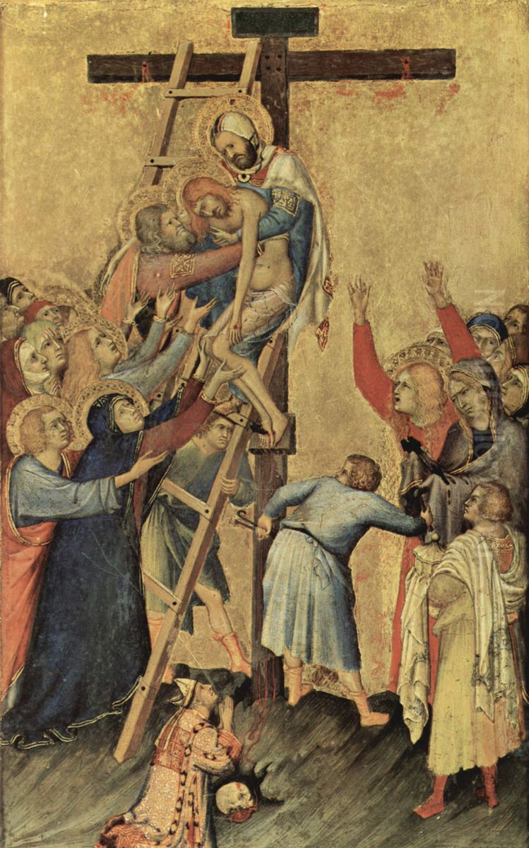 Descent from the cross Oil Painting by Simone Martini