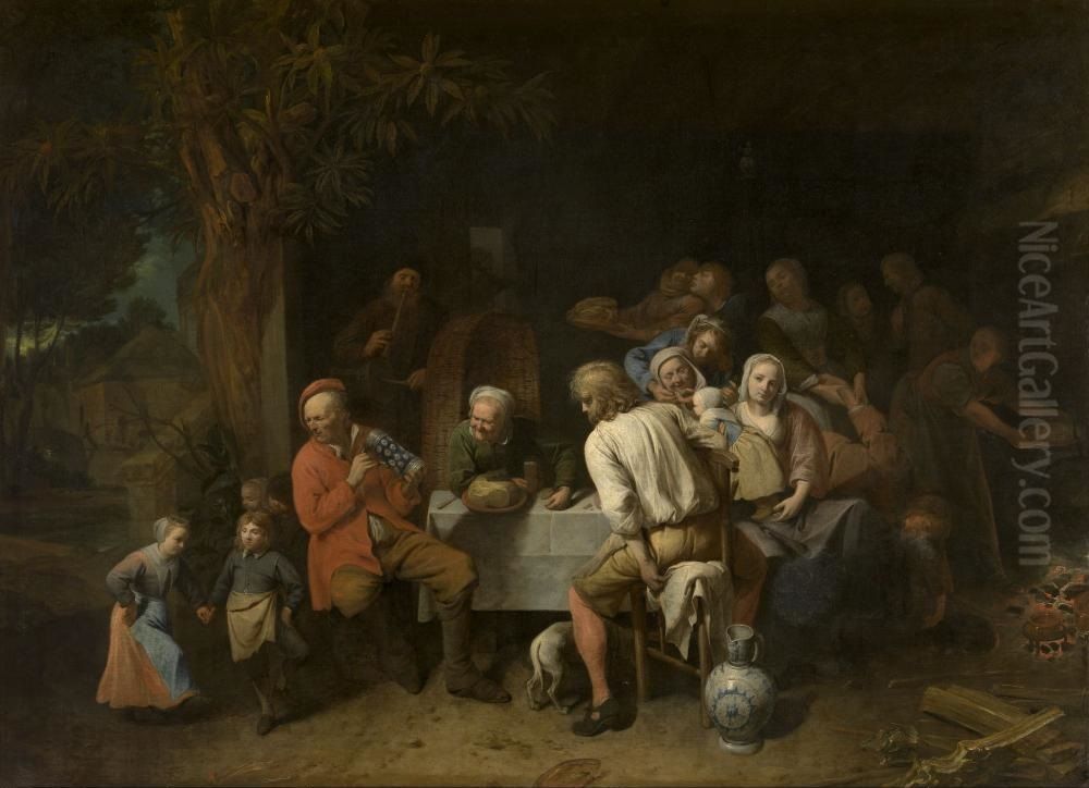 Boerenmaaltijd Oil Painting by David Ryckaert III