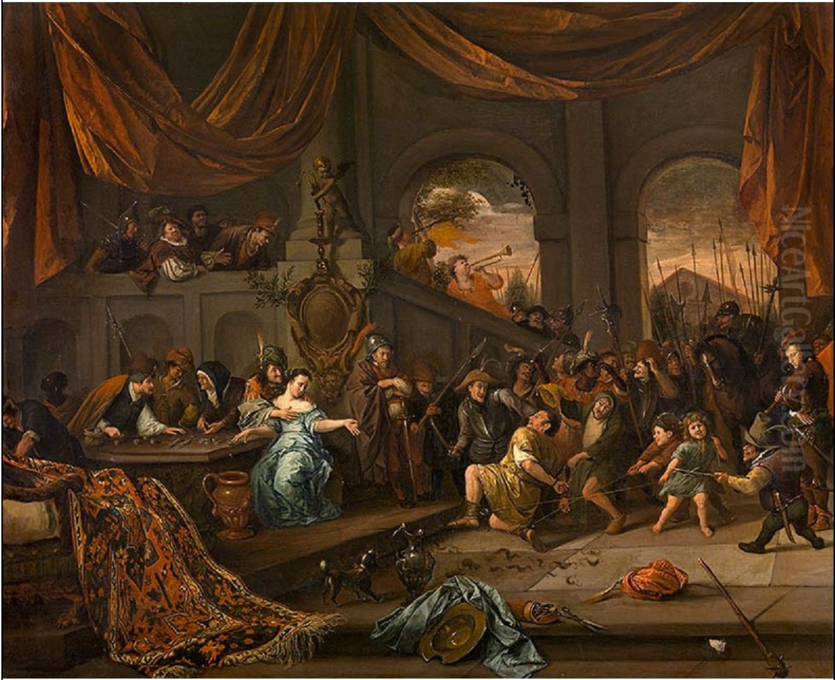 Samson insulted by the Philistines Oil Painting by Jan Steen