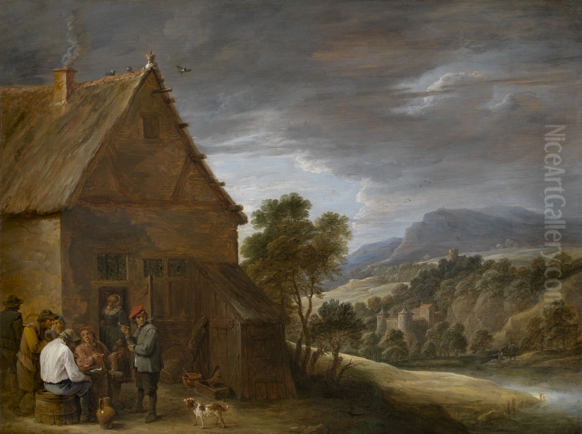 Voor de kroeg Oil Painting by David Teniers the Younger