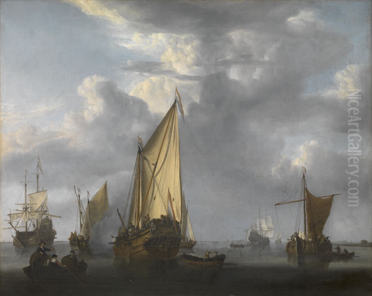 Het kanonschot Oil Painting by Willem van de Velde the Younger