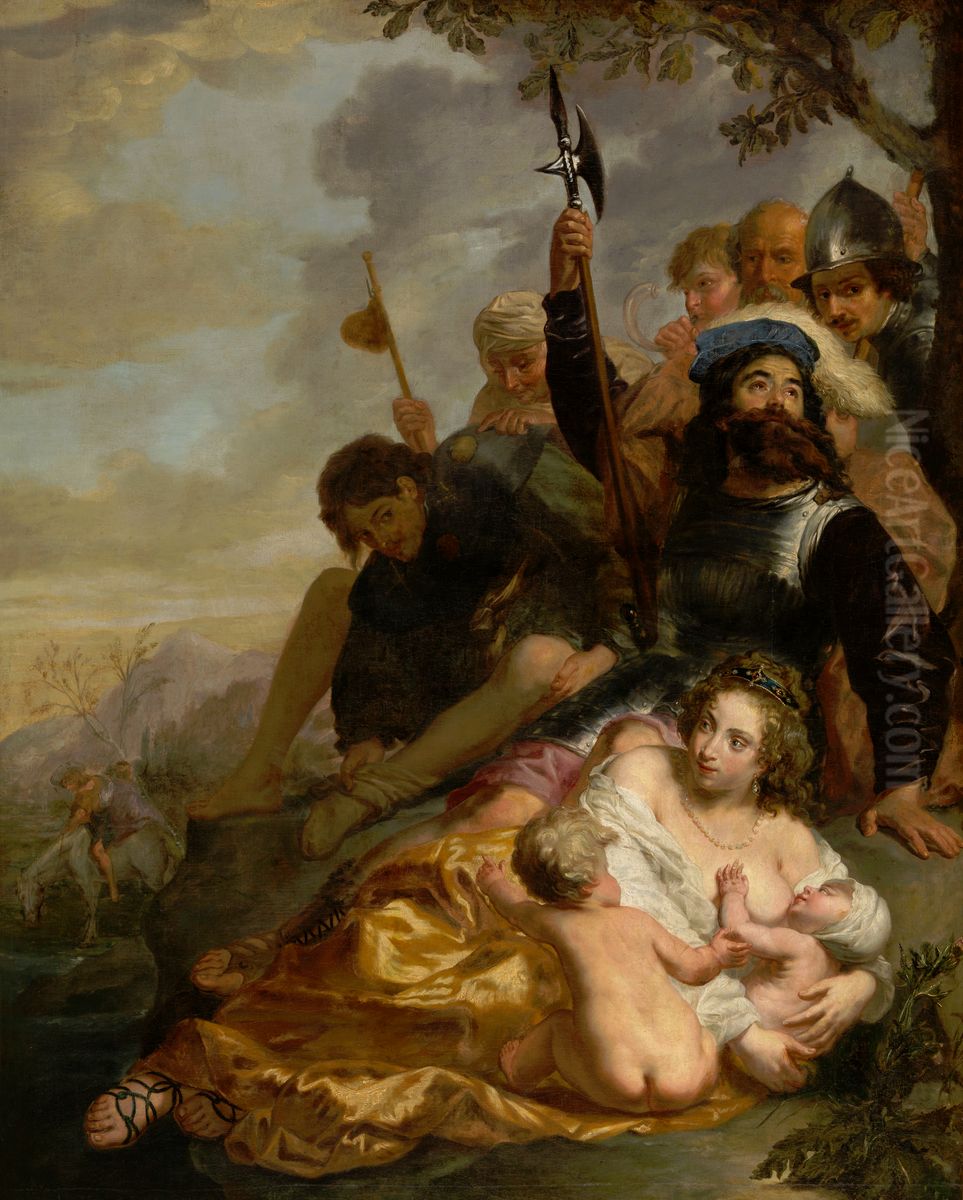 At the Watering Hole Oil Painting by Pieter van Lint