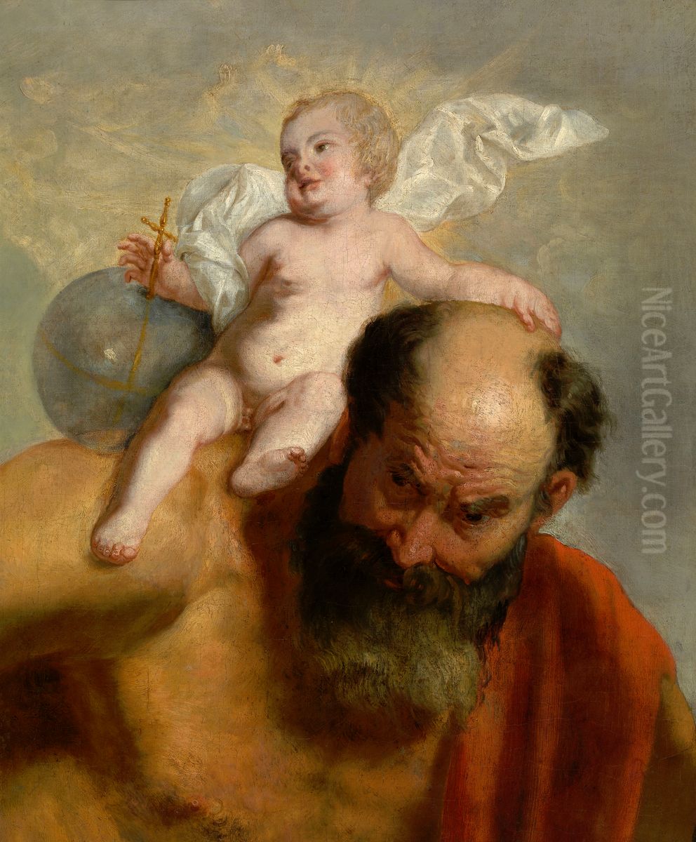 Heilige Christophorus Oil Painting by Pieter van Lint