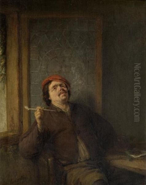 The Smoker Oil Painting by Adriaen van Ostade