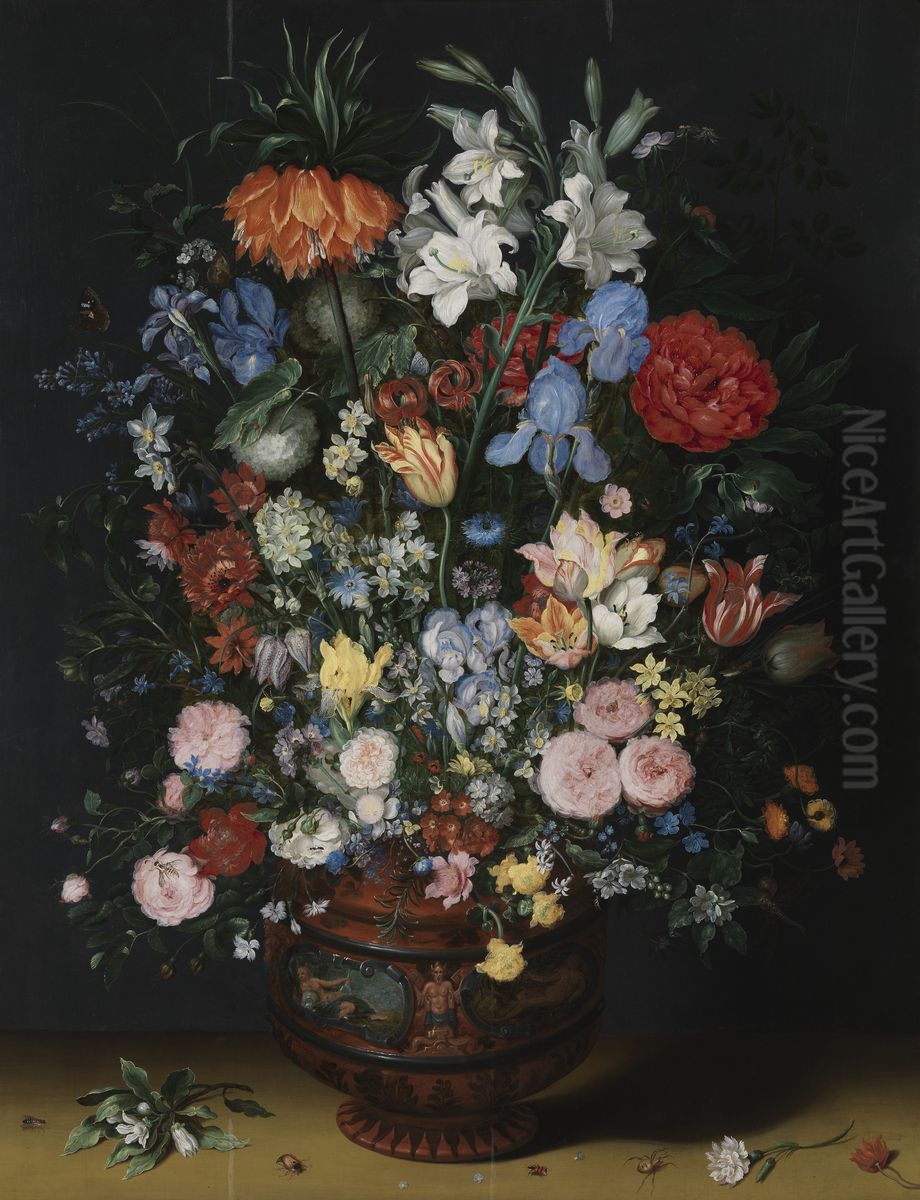 Bloemen in een vaas Oil Painting by Jan Brughel