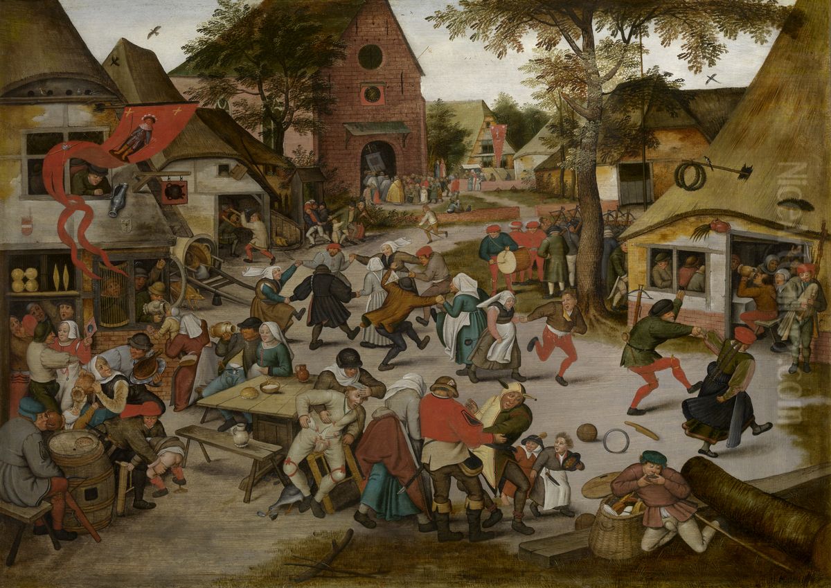 Village kermesse on the day of St. George Oil Painting by Pieter Brueghel the Younger