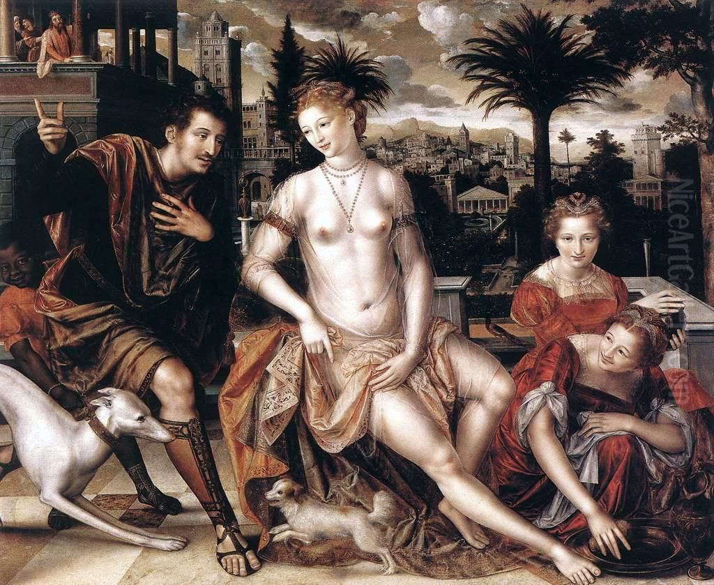 David and Bathsheba Oil Painting by Jan Matsys