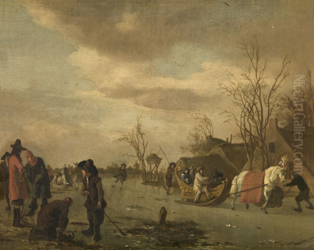 Icy Pleasures Oil Painting by Adriaen Van De Velde