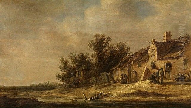 Landscape with Farmhouse Oil Painting by Jan van Goyen