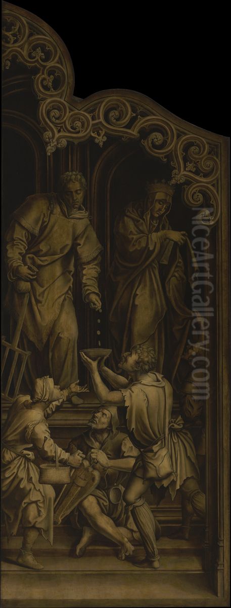 Saint Laurens and Saint Elizabeth Oil Painting by Orley, Bernard van