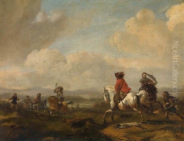 The Hare Hunt Oil Painting by Philips Wouwerman