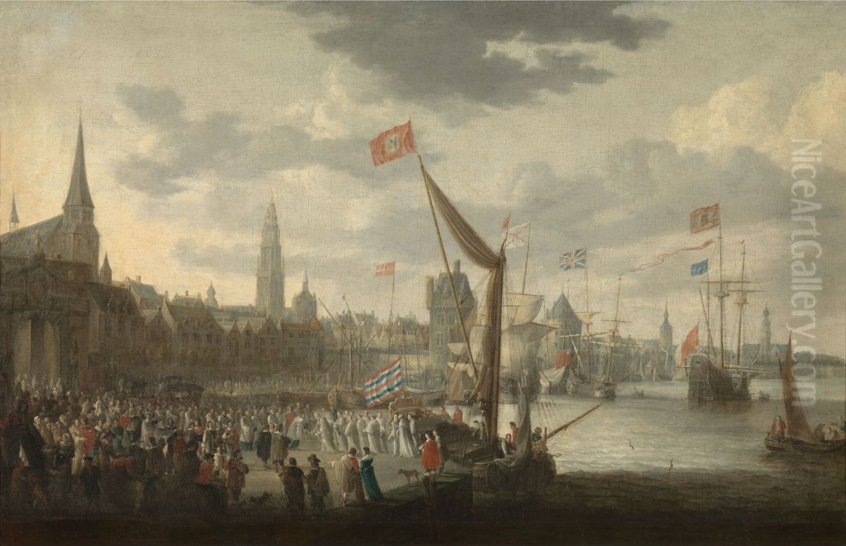 Reception of St Norbert at the Kranenhoofd in Antwerp Oil Painting by Bonaventura Peeters the Elder