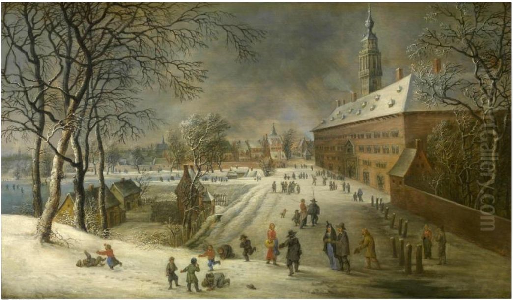 The Oosterhuis in Antwerp Oil Painting by Lucas Van Uden