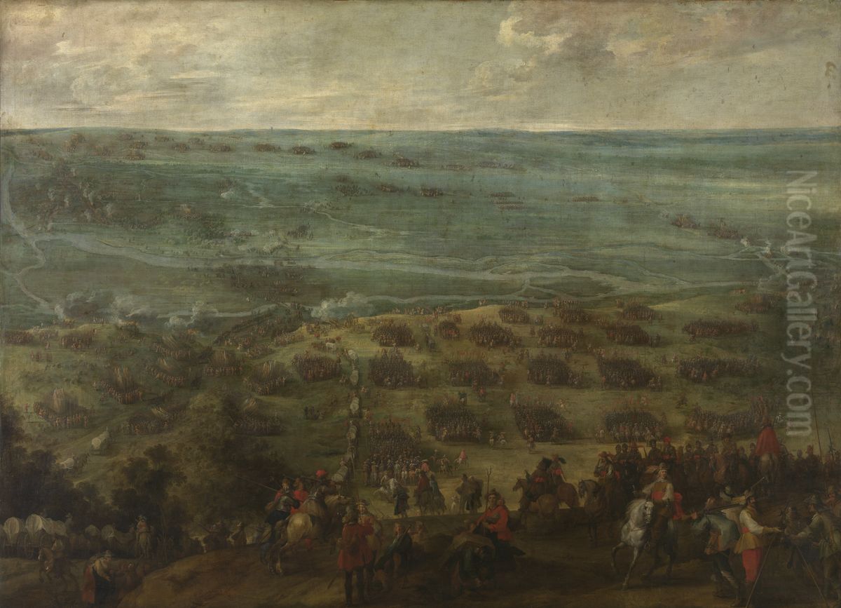 Het oversteken van de Somme in Cerisy Oil Painting by Peter Snayers