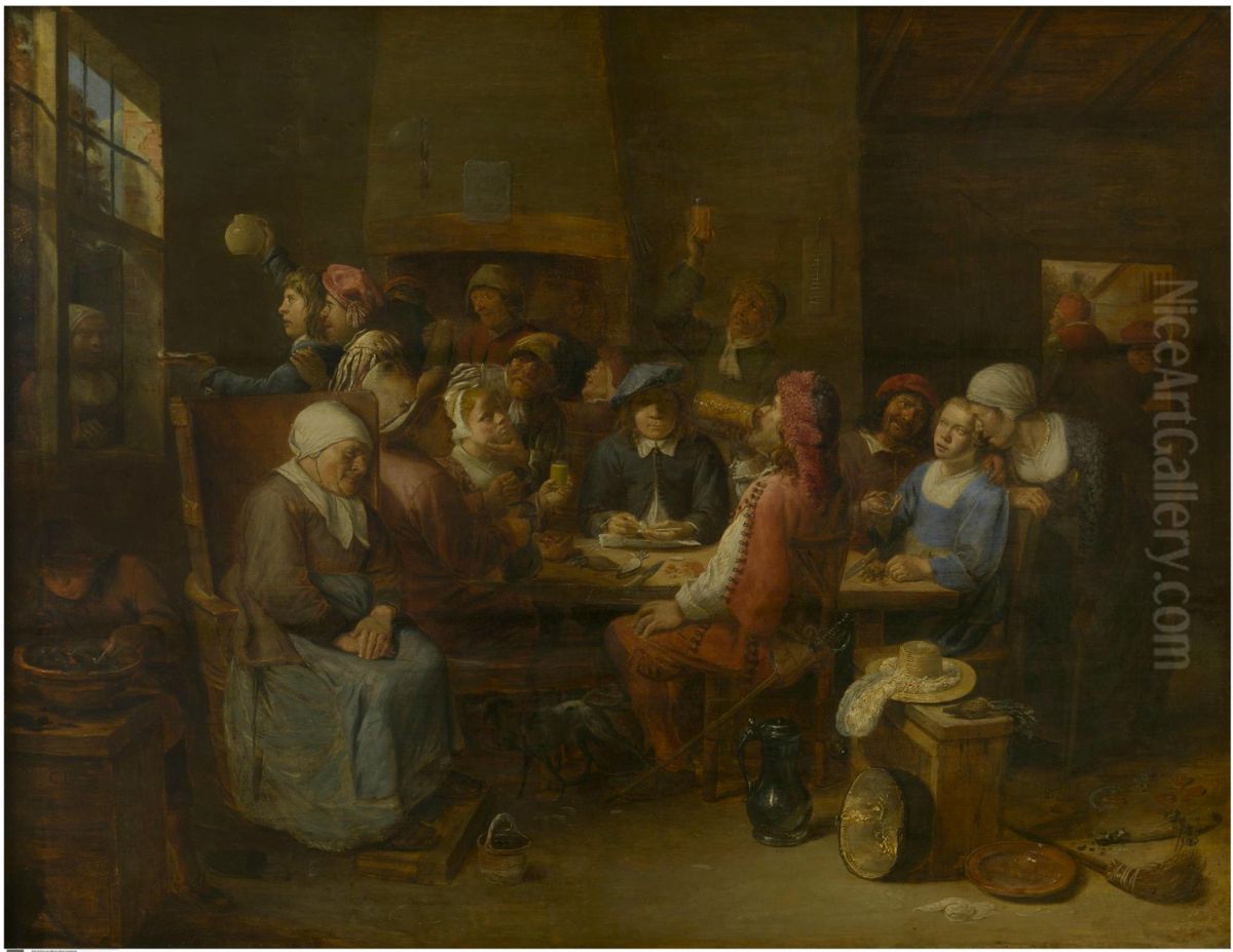 Flemish tavern Oil Painting by Joos van Craesbeeck