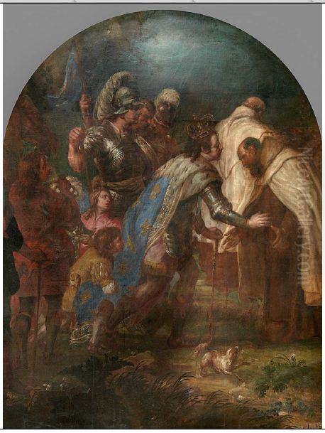 St. Louis IX of France receives Pierre de Corbie Oil Painting by Lucas Franchoys the Younger