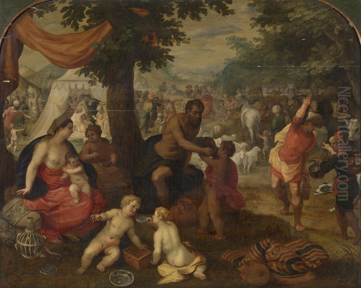 De Israelieten in de woestijn Oil Painting by Hendrick van Balen the Elder