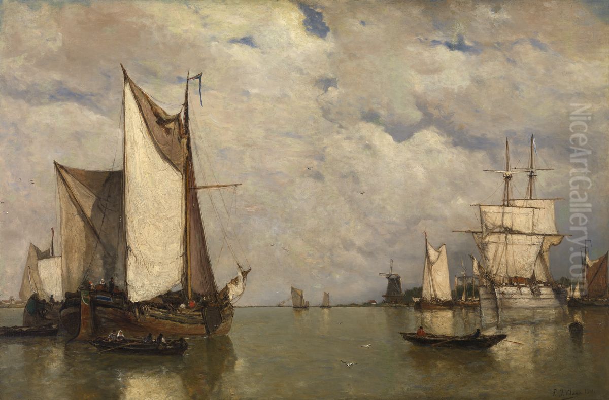 Calm before the Storm at Dordrecht Oil Painting by Paul Jean Clays