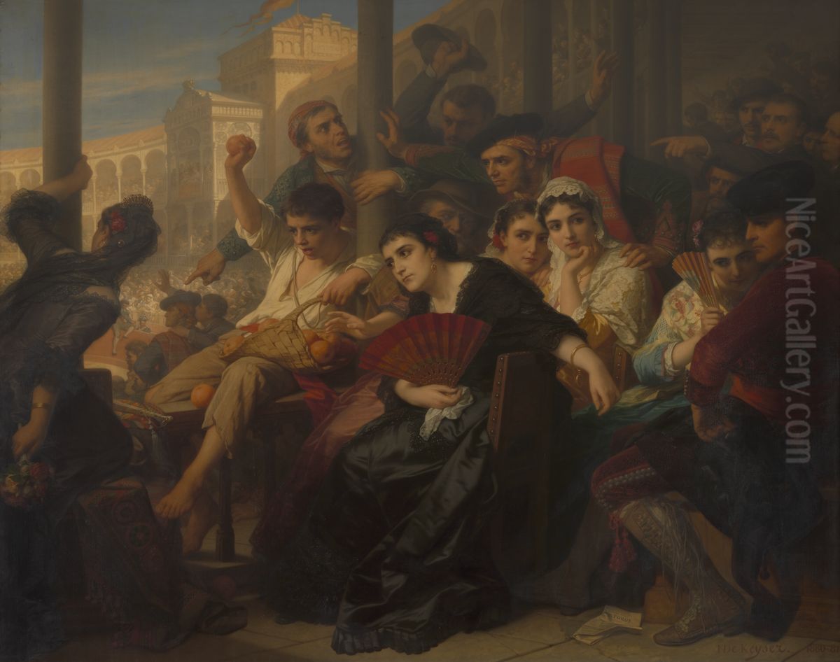 Bravo torero! Oil Painting by Nicaise de Keyser