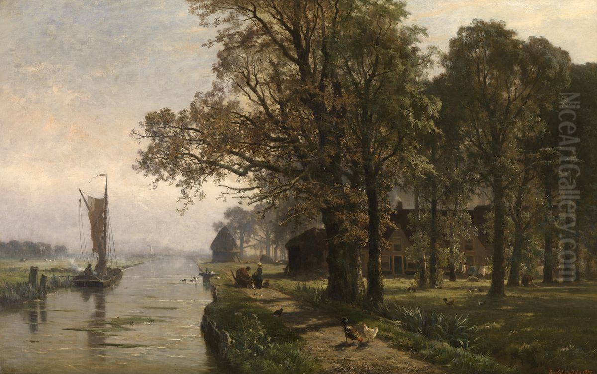 Herinnering aan Gouda Oil Painting by Edmond De Schampheleer