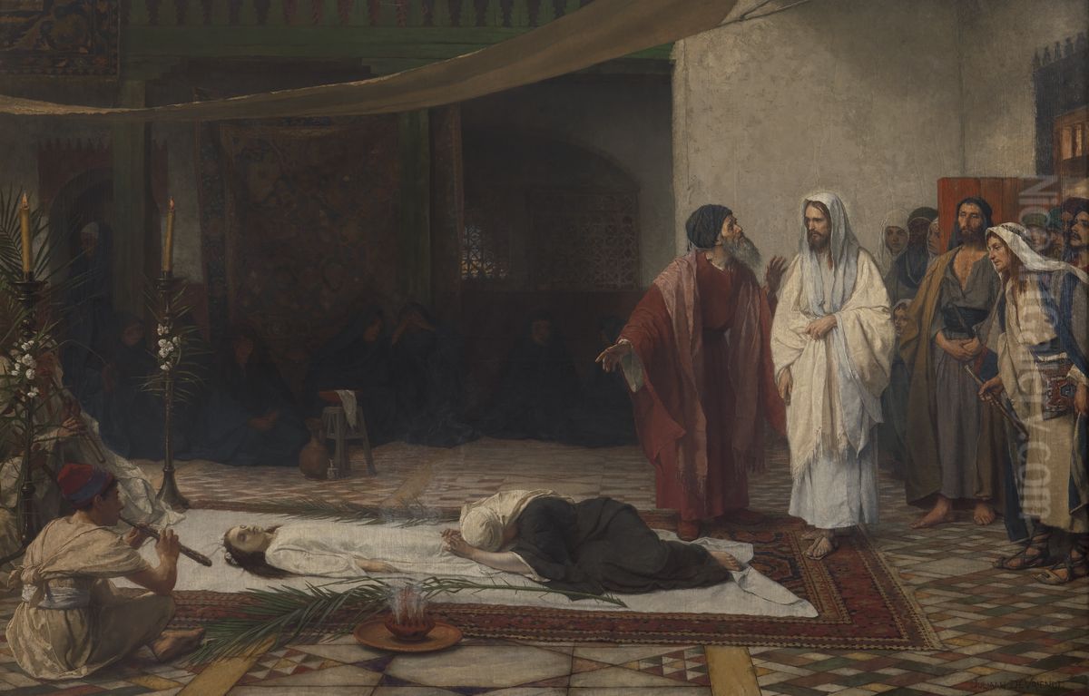 Jairus' Daughter Oil Painting by Juliaan de Vriendt