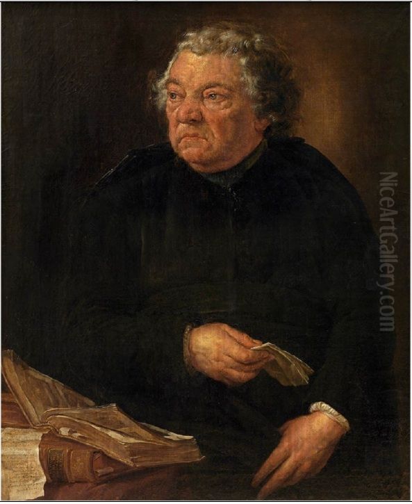 Portrait of Jacques de Bue, Jesuit and bollandist Oil Painting by Willem Jacob Herreyns