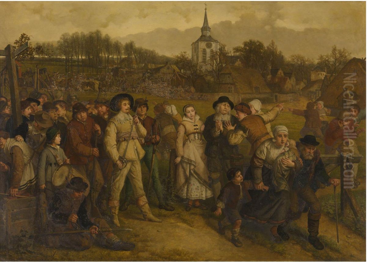 The enemy approaches Oil Painting by Josef Lies