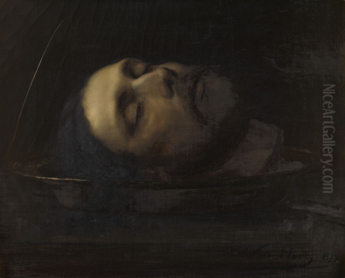 Het hoofd van Johannes de Doper Oil Painting by Edmond Van Hove