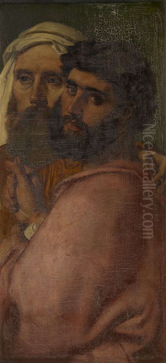 Moeder van de Messias en de vier evangelisten Oil Painting by Charles Verlat