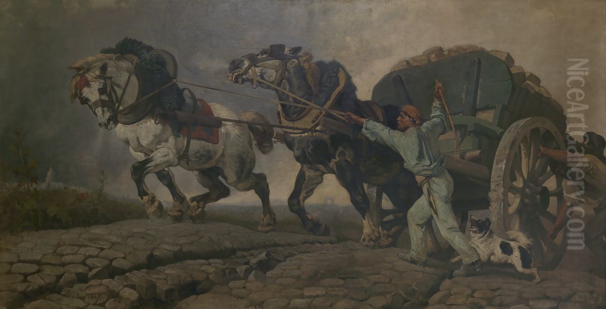 The heavy load Oil Painting by Charles Verlat