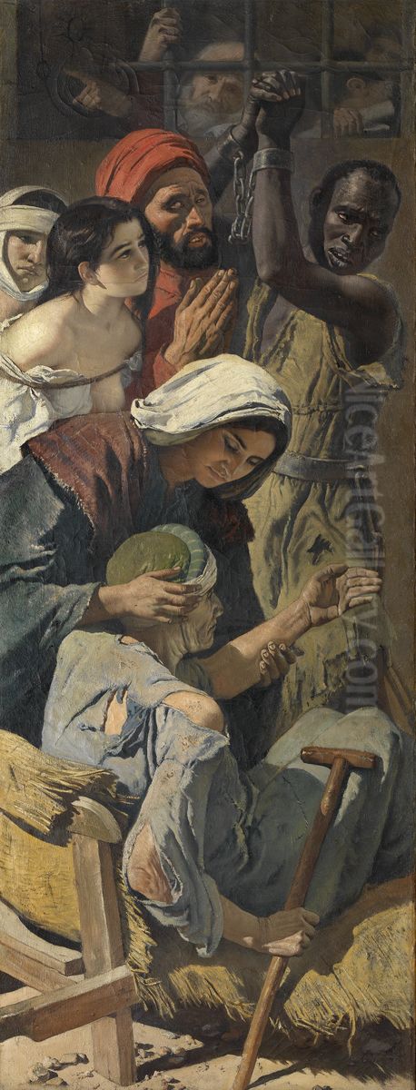 Vervolgden, slaven, ongelukkigen Oil Painting by Charles Verlat