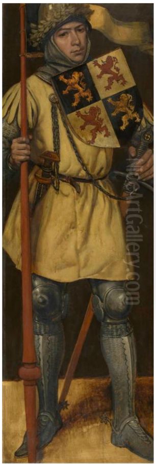 Jan I, hertog van Brabant, 1290 Oil Painting by Jan August Hendrik Leys