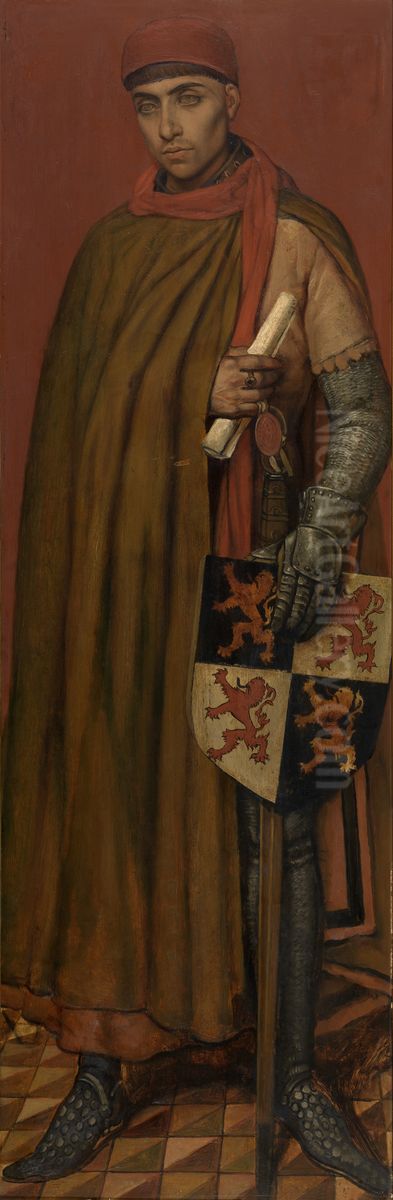 Jan II, hertog van Brabant, 1306 Oil Painting by Jan August Hendrik Leys